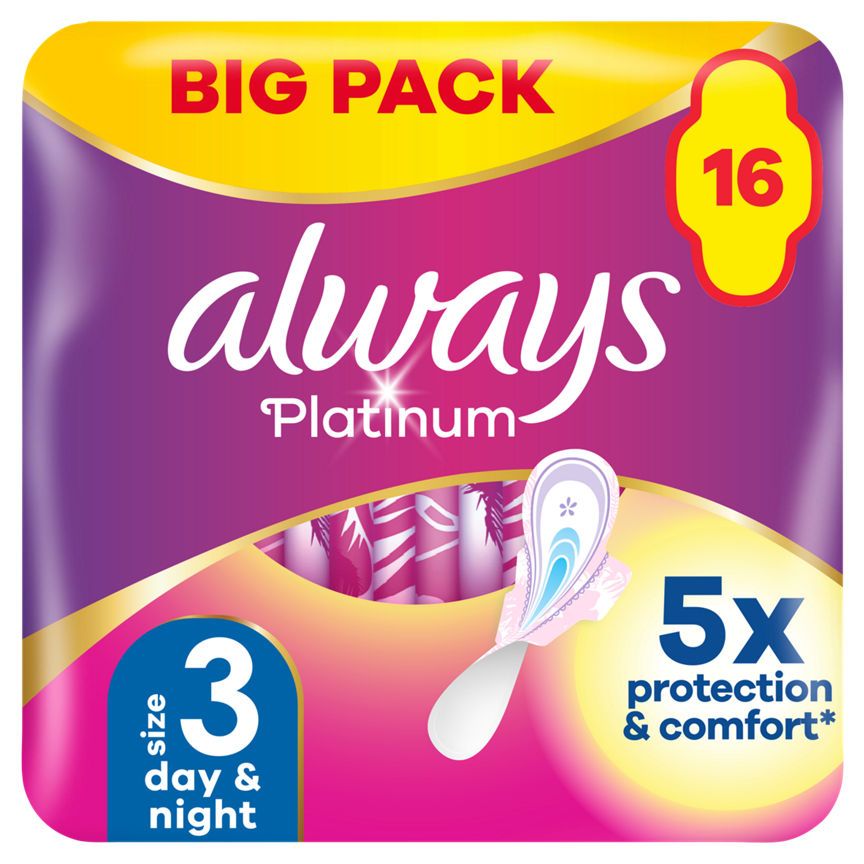 Always Platinum Night (Size 3) Sanitary Towels Wings