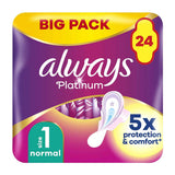 Always Platinum Normal Sanitary Towels With Wings 24 Pads