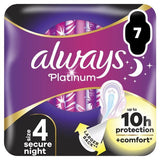 Always Platinum Secure Night (Size 4) Pads 7 Sanitary Towels