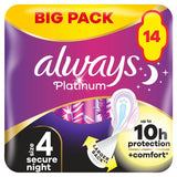 Always Platinum Secure Night (Size 4) Sanitary Towels Wings