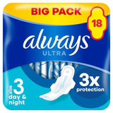 Always Sanitary Towels Ultra Day & Night (Size 3) Wings   18 per pack