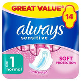 Always Sensitive Normal Ultra (Size 1) Sanitary Towels x14