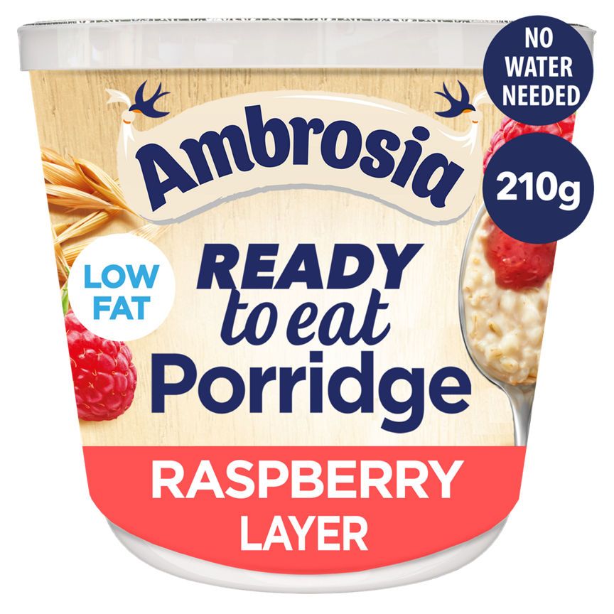 Ambrosia Ready to Eat Porridge Pot Layered Raspberry