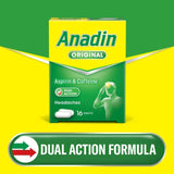 Anadin Original Aspirin Pain Relief Headache Caplets   16 per pack