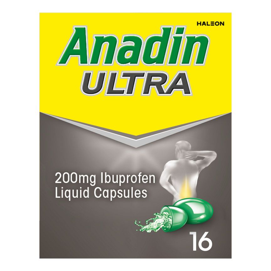 Anadin Ultra 200mg Ibuprofen Liquid Capsules