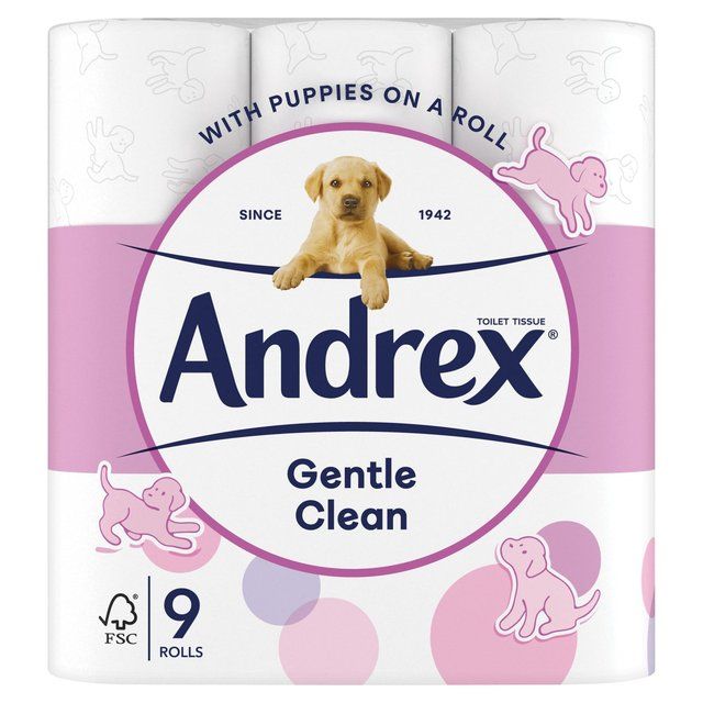 Andrex Gentle Clean Toilet Roll   9 per pack