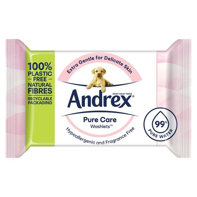 Andrex Pure Care Washlets Flushable Toilet Wipes Single Pack   36 per pack