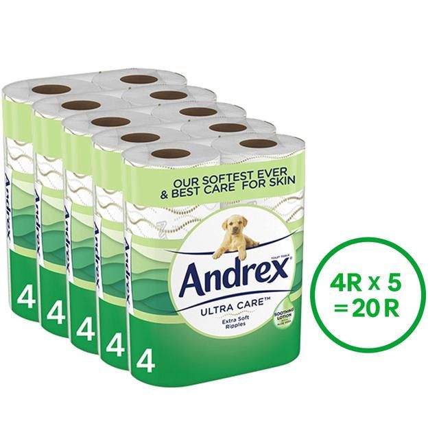 Andrex Ultra Care Toilet Roll   5 x 4 per pack - McGrocer