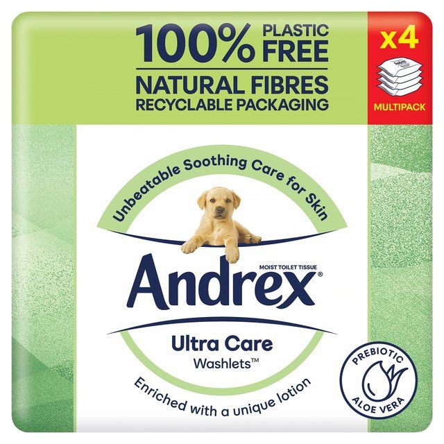 Andrex Ultra Care Washlets Flushable Toilet Wipes Quad Pack   4 x 36 per pack - McGrocer
