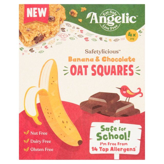 Angelic Free From Banana & Chocolate Oat Squares   120g