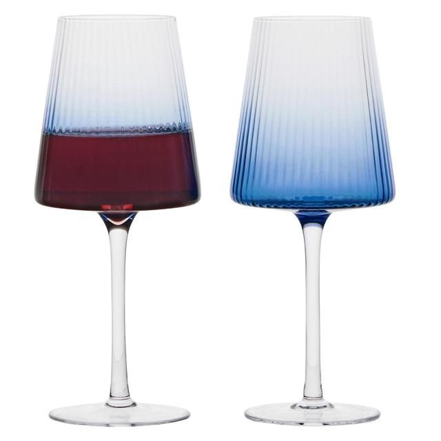 Anton Studio Designs Empire Blue Wine Glasses   2 per pack - McGrocer
