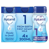 Aptamil 1 First Formula Baby Milk Liquid from Birth Multipack   4 x 200ml