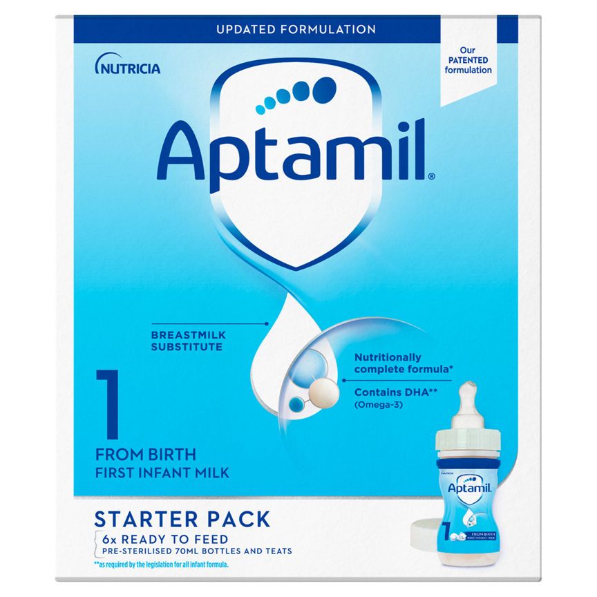 Aptamil 1 First Infant Milk Liquid Ready To Feed Starter Pack From Birth