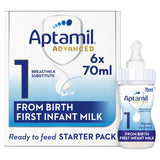 Aptamil Advanced 1 First Baby Milk Formula Liquid Starter Pack From Birth Ready To Feed 6x70ml