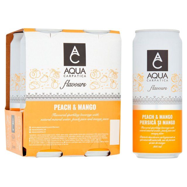 AQUA Carpatica Sparkling Flavours Mango & Peach   4 x 330ml