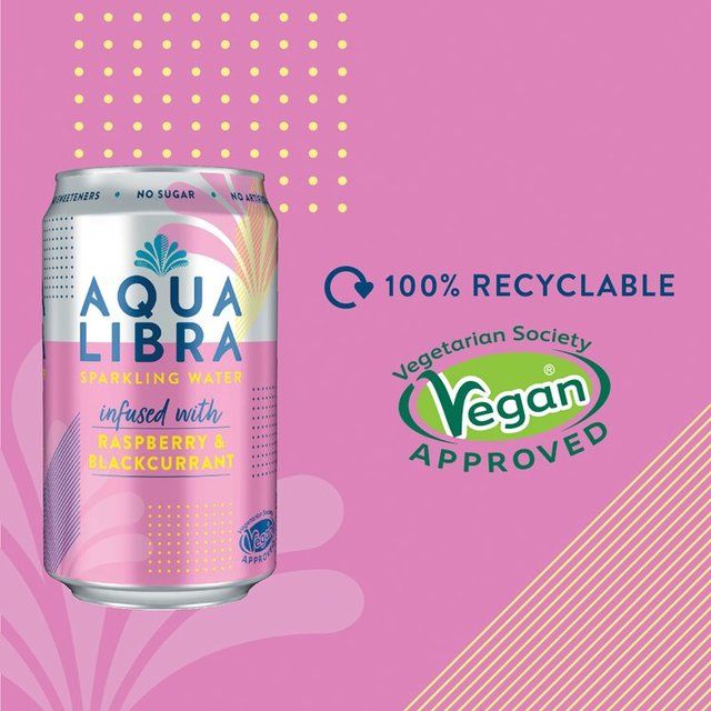 Aqua Libra Raspberry & Blackcurrant Infused Sparkling Water   4 x 330ml - McGrocer