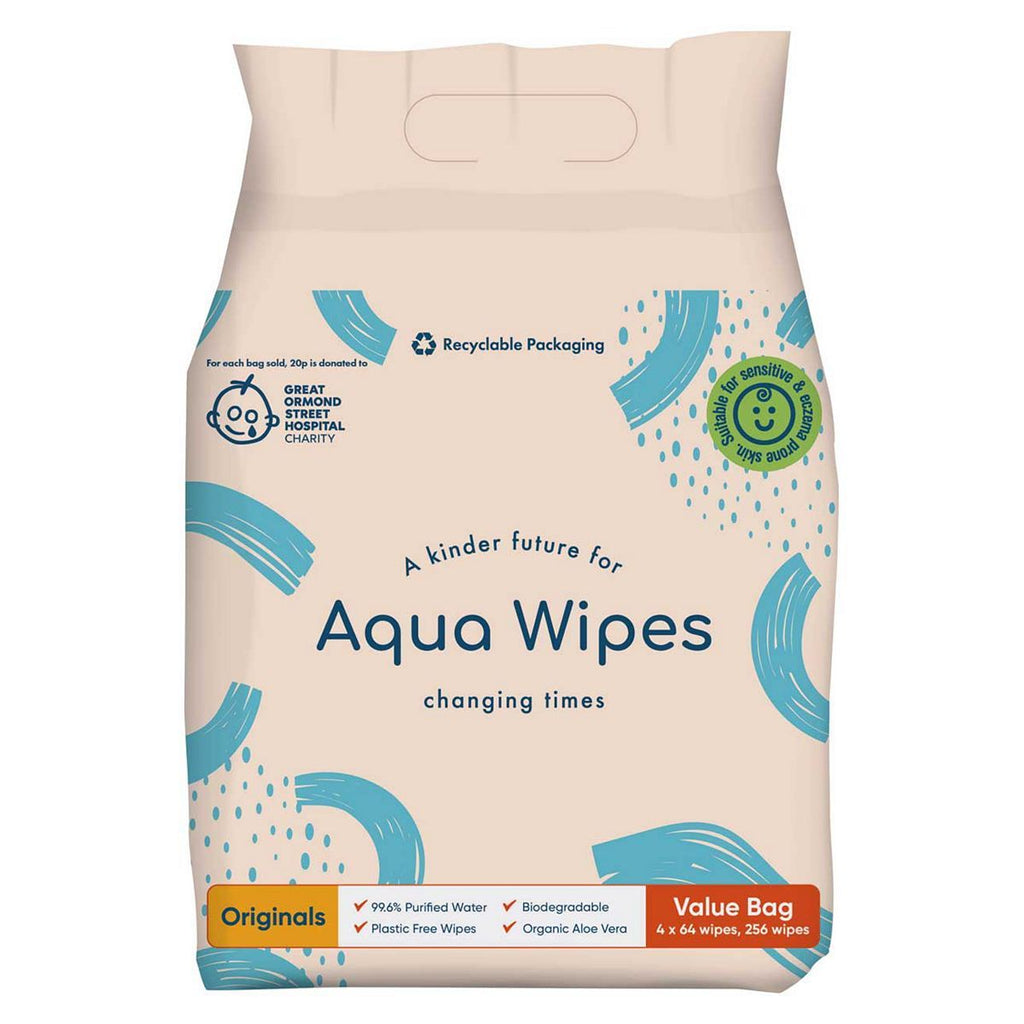 Aqua Wipes, 4 x 64 pack = 256 wipes