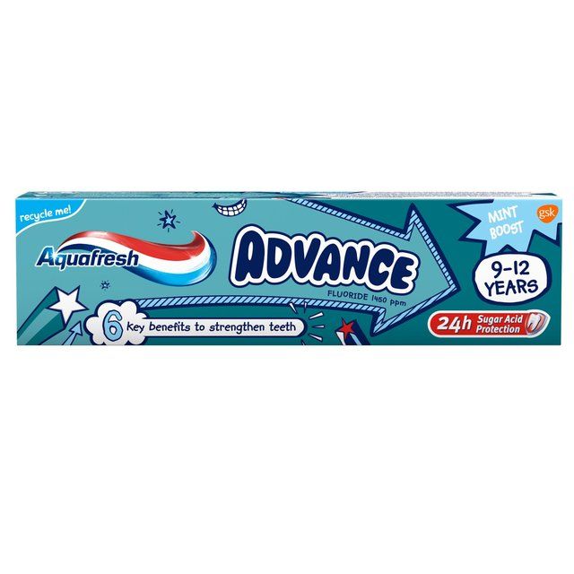 Aquafresh Advance Kids Toothpaste 9-12 Years Mixed Teeth   75ml