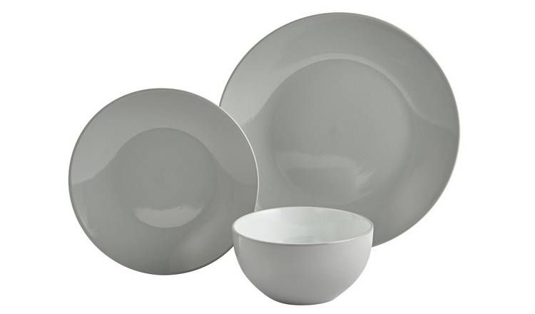 Argos Home 12 Piece Stoneware Dinner Set - Grey - McGrocer