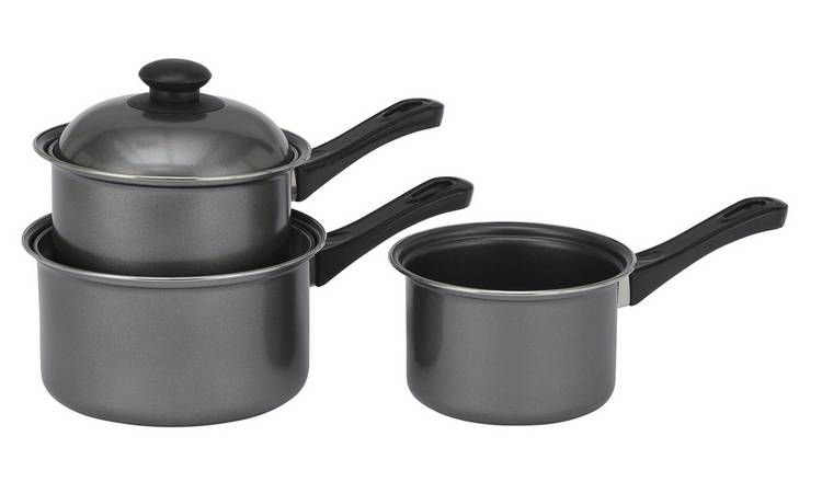 Argos Home 3 Piece Non Stick Carbon Steel Pan Set