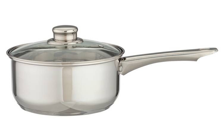 Argos Home 3 Piece Stainless Steel Pan Set