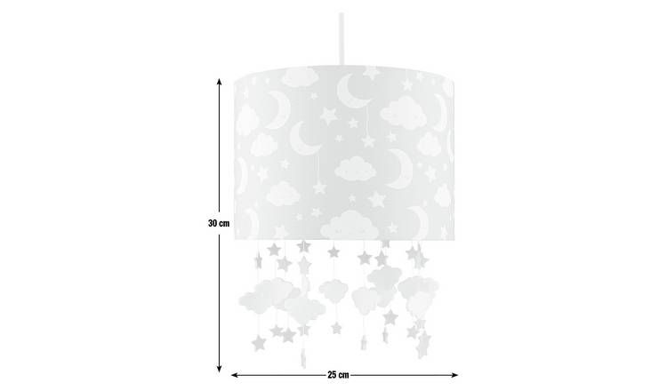 Argos Home Kids Grey Stars Easy Fit Drum Lampshade - 25cm