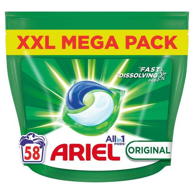 Ariel All in1 Pods Washing Capsules Original 58 Washes   58 per pack - McGrocer