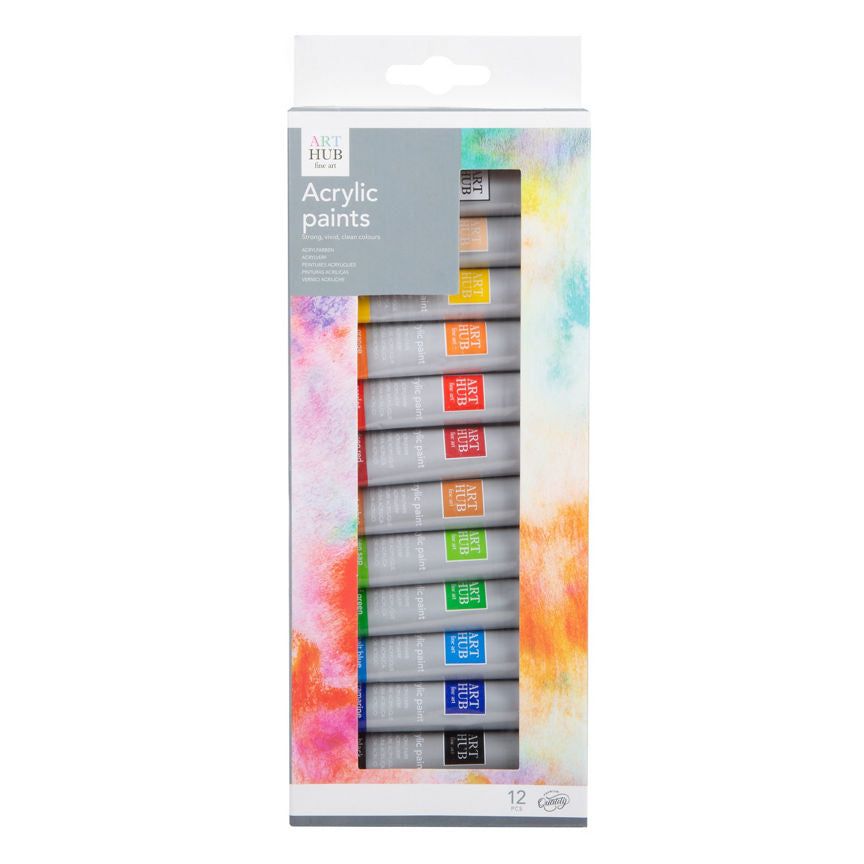 Art Hub Acrylic Paints 12ml - 12 Pack