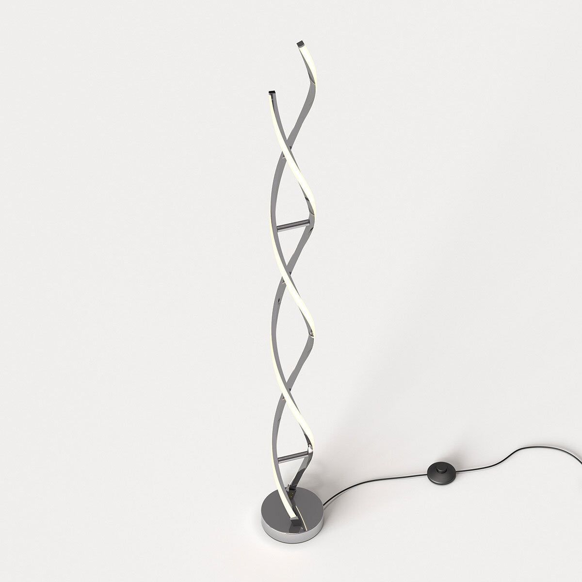 Artika Chrome Swirl LED Floor Lamp - McGrocer