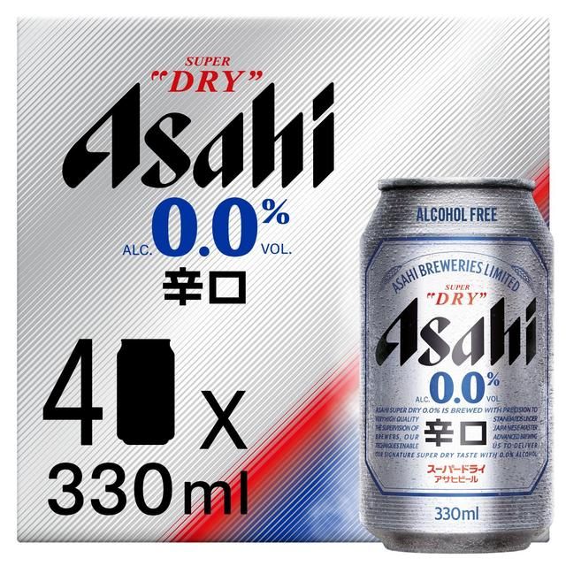 Asahi Super Dry 0% Alcohol Free Beer Lager Cans   4 x 330ml