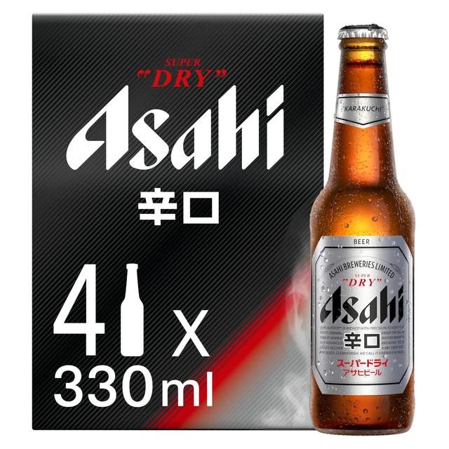 Asahi Super Dry Beer Lager Bottles   4 x 330ml