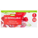 ASDA 20 Resealable Dual Track Seal Food & Freezer Bags Small