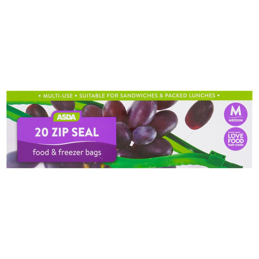 ASDA 20 Zip Seal Food & Freezer Bags