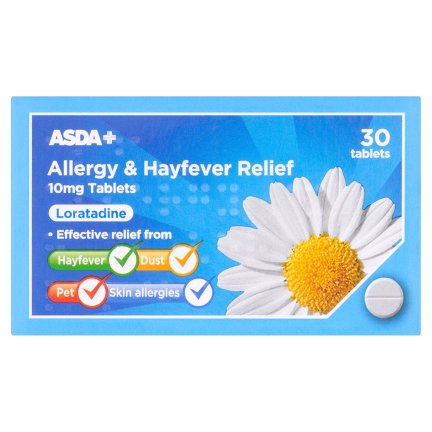 ASDA Allergy & Hayfever Relief 10mg Loratadine 30 Tablets