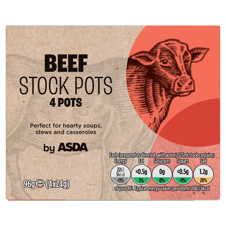 ASDA Beef Stock Pots 4 x 24g (96g)