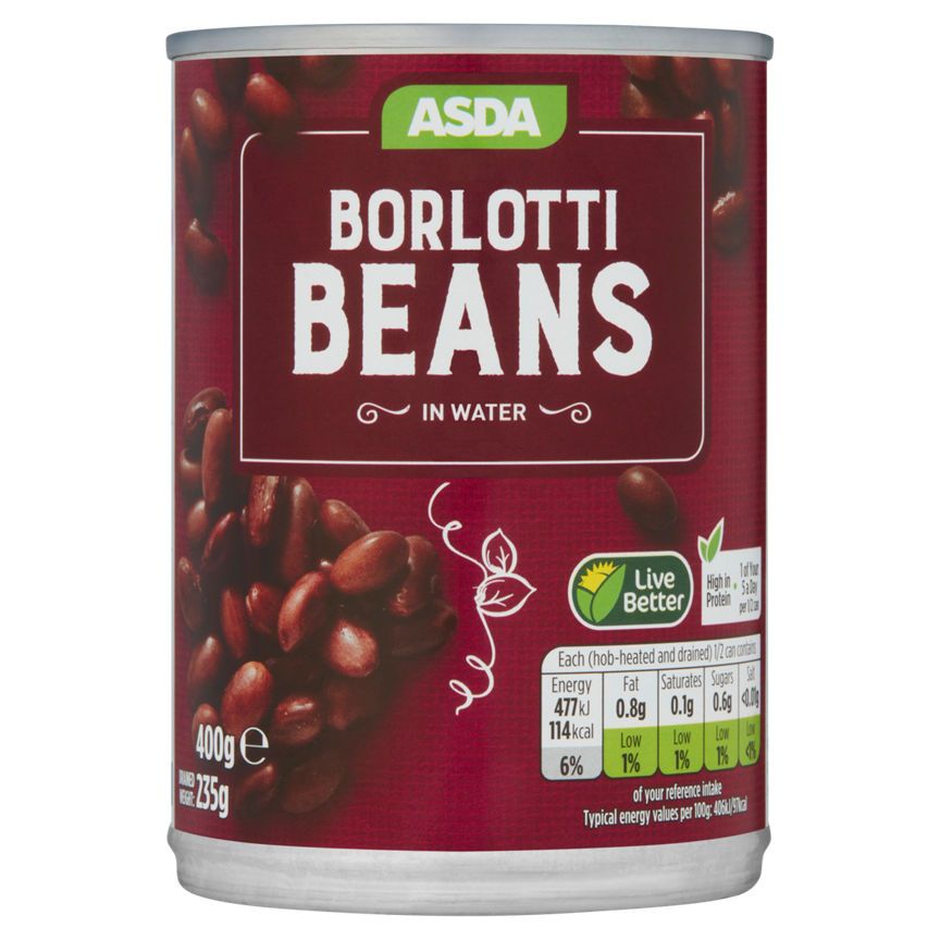 ASDA Borlotti Beans in Water 400g