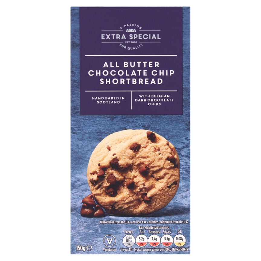 ASDA Extra Special All Butter Chocolate Chip Shortbread 150g