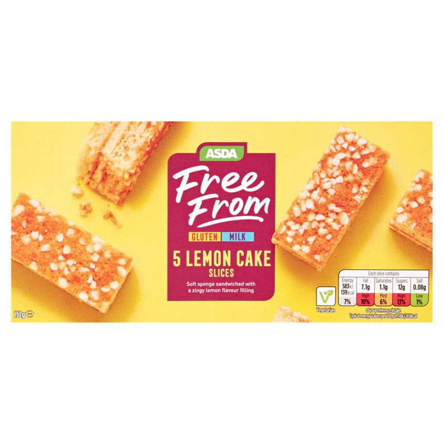 ASDA Free From 5 Lemon Cake Slices