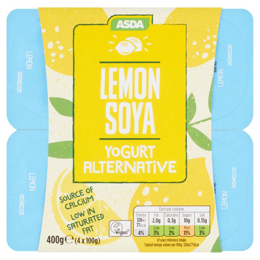 ASDA Free From Lemon Soya Yogurts