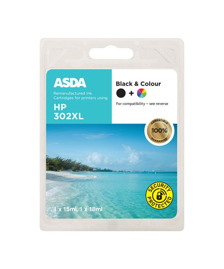 ASDA HP302XL Black & Colour Ink Cartridge