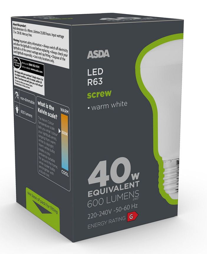 ASDA LED R63 40W Large Screw Lightbulb