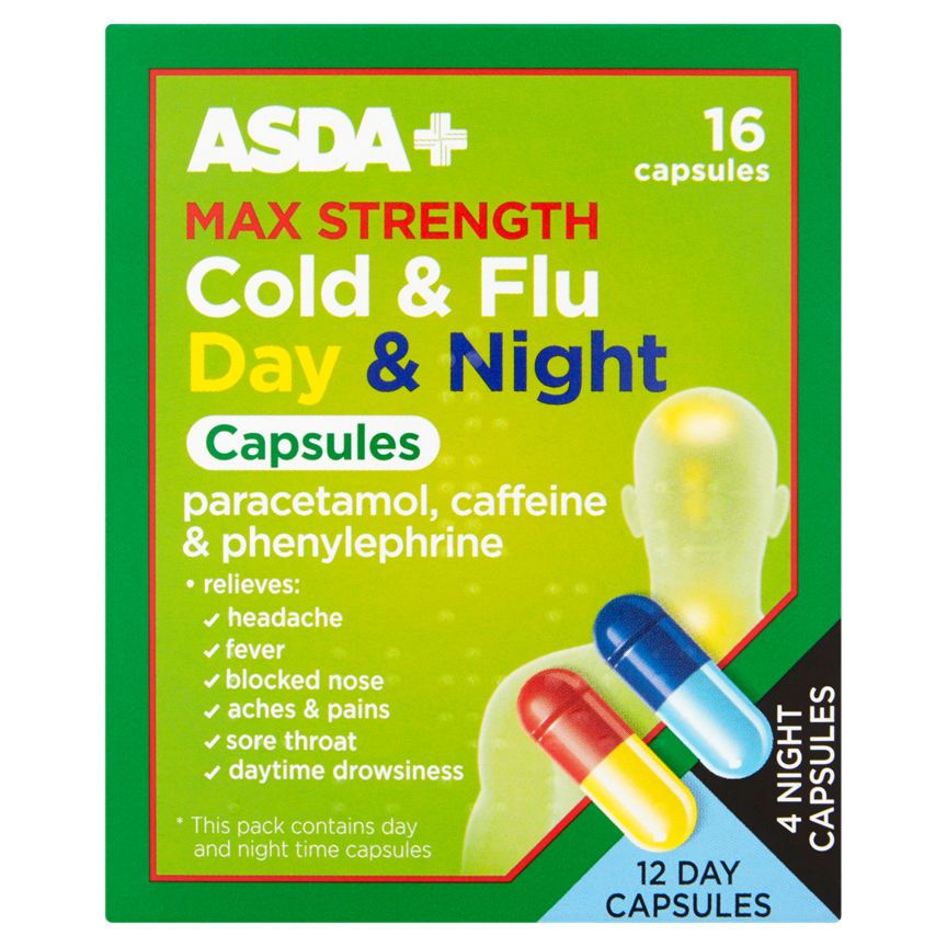 ASDA Max Strength Cold & Flu Day & Night Capsules