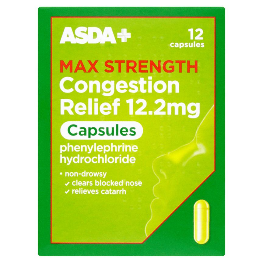 ASDA Max Strength Congestion Relief 12.2mg Capsules