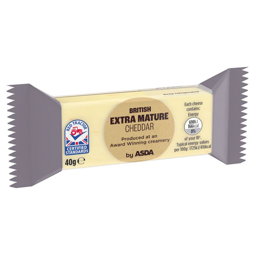 ASDA Mini Extra Mature British Cheddar Cheese 40g