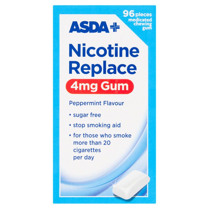 ASDA Nicotine Replace 4mg Gum Peppermint Flavour