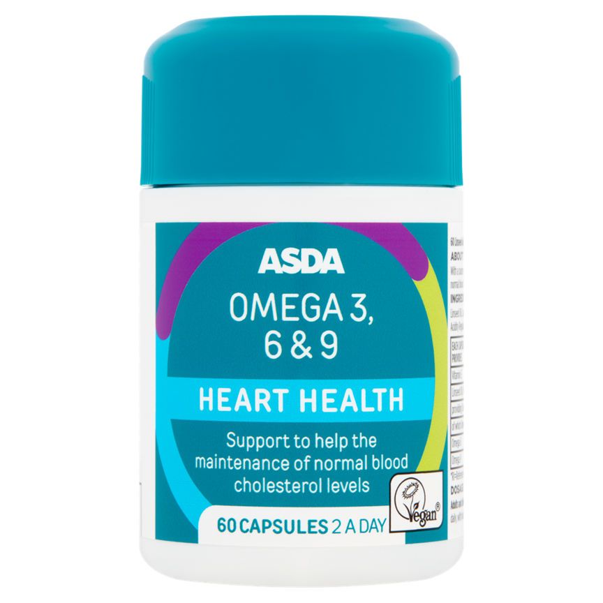 ASDA Omega 3, 6 & 9 Heart Health 60 Capsules