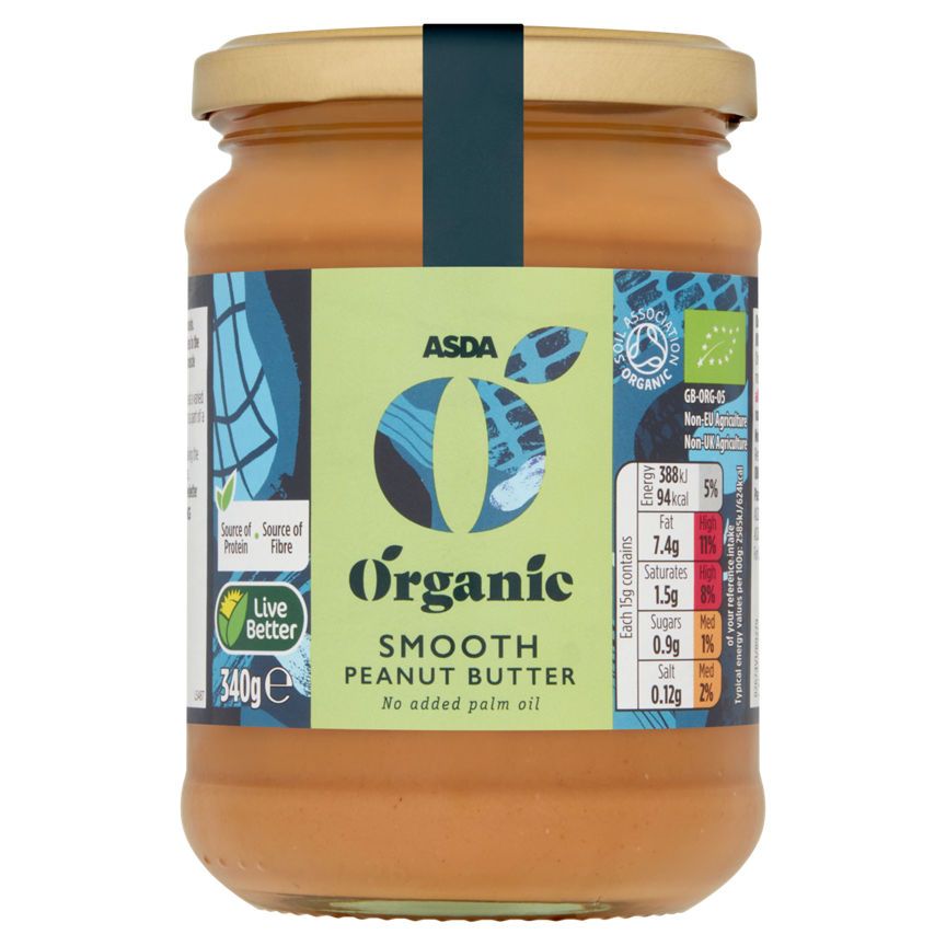 ASDA Organic Smooth Peanut Butter 340g