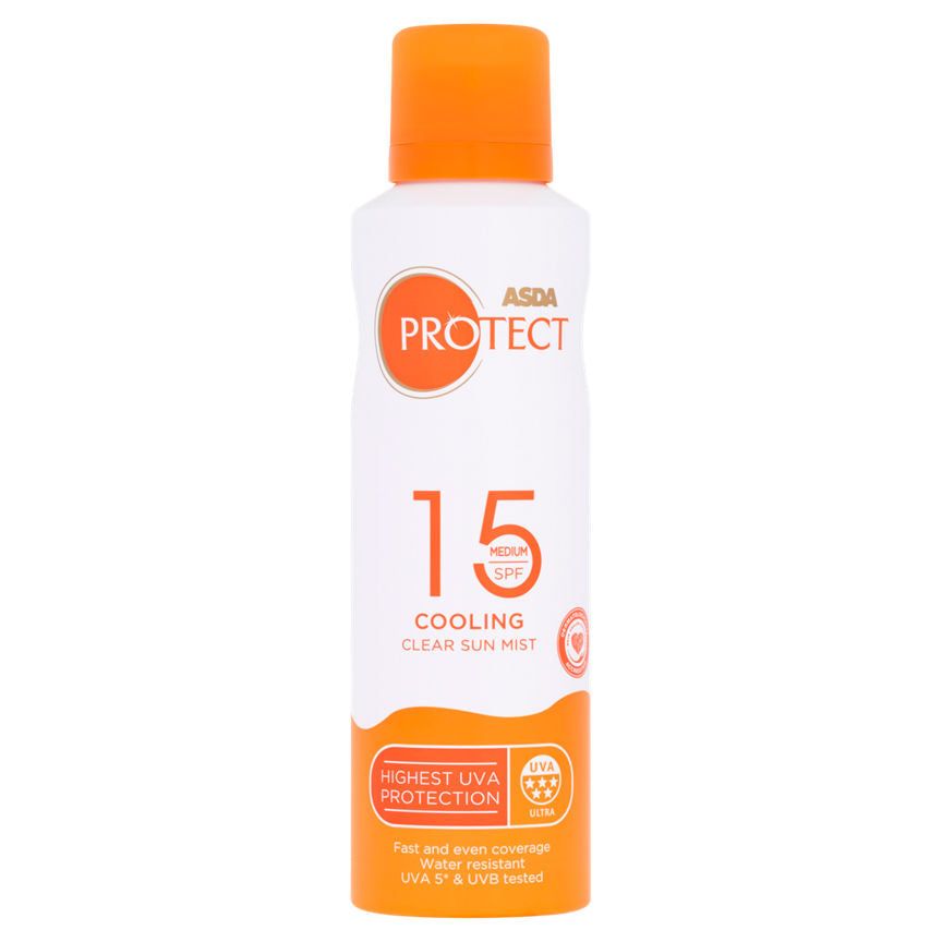 ASDA Protect Clear Sun Mist SPF 15 Medium