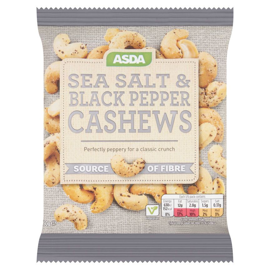 ASDA Sea Salt & Black Pepper Cashews 150g