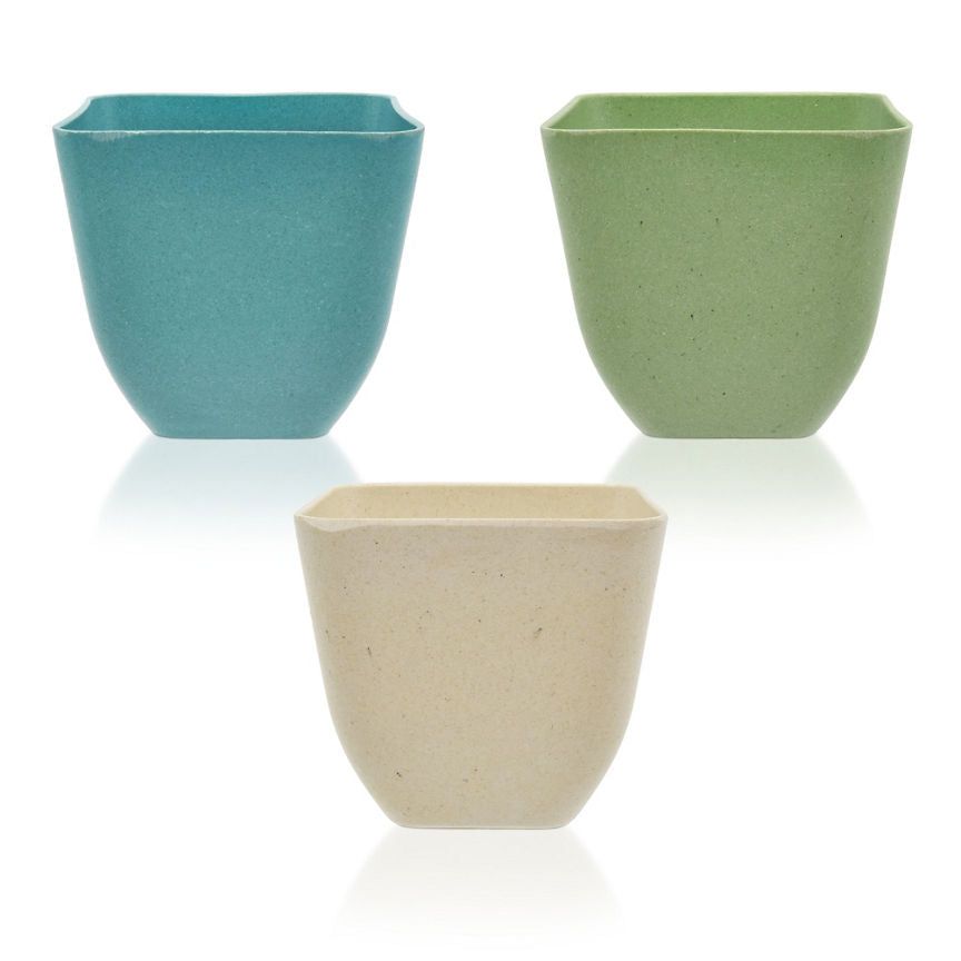 ASDA Square Mini Fibre Plant Pots 3 Pack